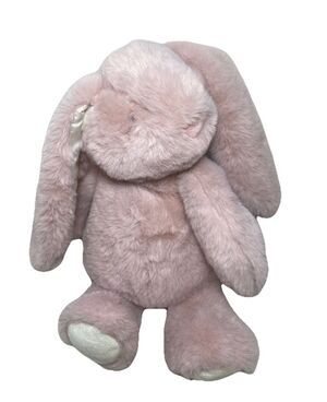 Spark Create Imagine Pink Bunny Rabbit Plush Rattle Embroidered Eyes Satin Ears